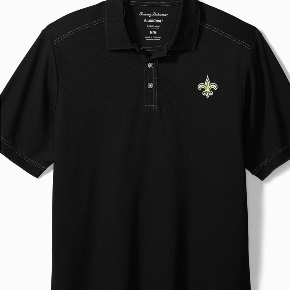 Tommy Bahama NFL Emfielder Saints IslandZone® Polo Men's Granite w 30 SPF. 4XLT